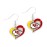 aminco womens NFL Kansas City Chiefs Swirl Heart Earrings Multi, One Size