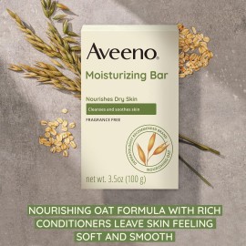 Aveeno Gentle Moisturizing Bar Facial Cleanser with Nourishing Oat for Dry Skin, Fragrance-free, Dye-Free, & Soap-Free, 3.5 oz (Pack of 4) Aveeno Gentle Moisturizing Bar Facial Cleanser with Nourishing Oat for Dry Skin, Fragrance-free, Dye-Free, & Soap-Free, 3.5 oz (Pack of 4)