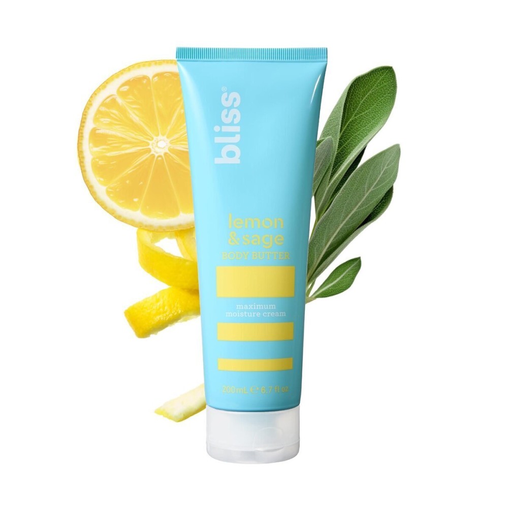 Bliss Lemon and Sage Body Butter - Maximum Moisture Cream - 6.7 Fl Oz Lotion for Dry Skin - Long-Lasting Moisturizer for Women & Men - Vegan and Cruelty-Free Bliss Lemon and Sage Body Butter - Maximum Moisture Cream - 6.7 Fl Oz Lotion for Dry Skin - Long-Lasting Moisturizer for Women & Men - Vegan and Cruelty-Free