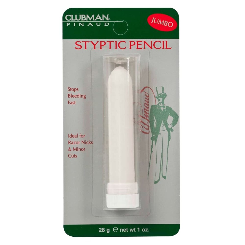 Clubman Jumbo Styptic Pencil, Treat and Seal Shaving Cuts Instantly, Anti-hemorrhaging Stick, First Aid Device, White, 1 oz Clubman Jumbo Styptic Pencil, Treat and Seal Shaving Cuts Instantly, Anti-hemorrhaging Stick, First Aid Device, White, 1 oz