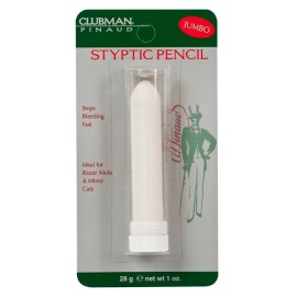 Clubman Jumbo Styptic Pencil, Treat and Seal Shaving Cuts Instantly, Anti-hemorrhaging Stick, First Aid Device, White, 1 oz