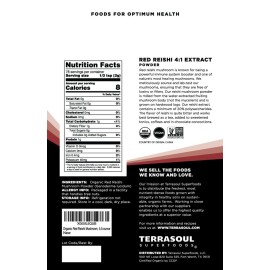 Terrasoul Superfoods Organic Reishi Mushroom Powder (4:1 Extract), 5.5 Oz, Immune Support, Stress Relief, Better Sleep, Embrace The Power of Adaptogenic Mushrooms Terrasoul Superfoods Organic Reishi Mushroom Powder (4:1 Extract), 5.5 Oz, Immune Support, Stress Relief, Better Sleep, Embrace The Power of Adaptogenic Mushrooms