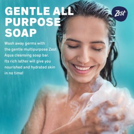 Zest Invigorating Aqua Bar Soap - 8 Bars - Refreshing Rich Lather Rinses Your Body Clean and Leaves You Feeling Moisturized with Vitamin E for Smooth, Hydrated Skin