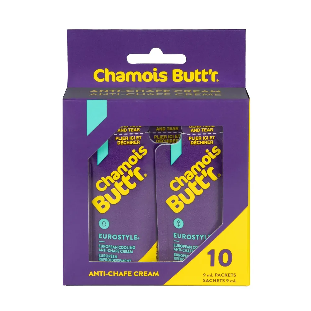 Chamois Butt\'r Eurostyle Anti-Chafe Cream, 10-pack of 9mL packets
