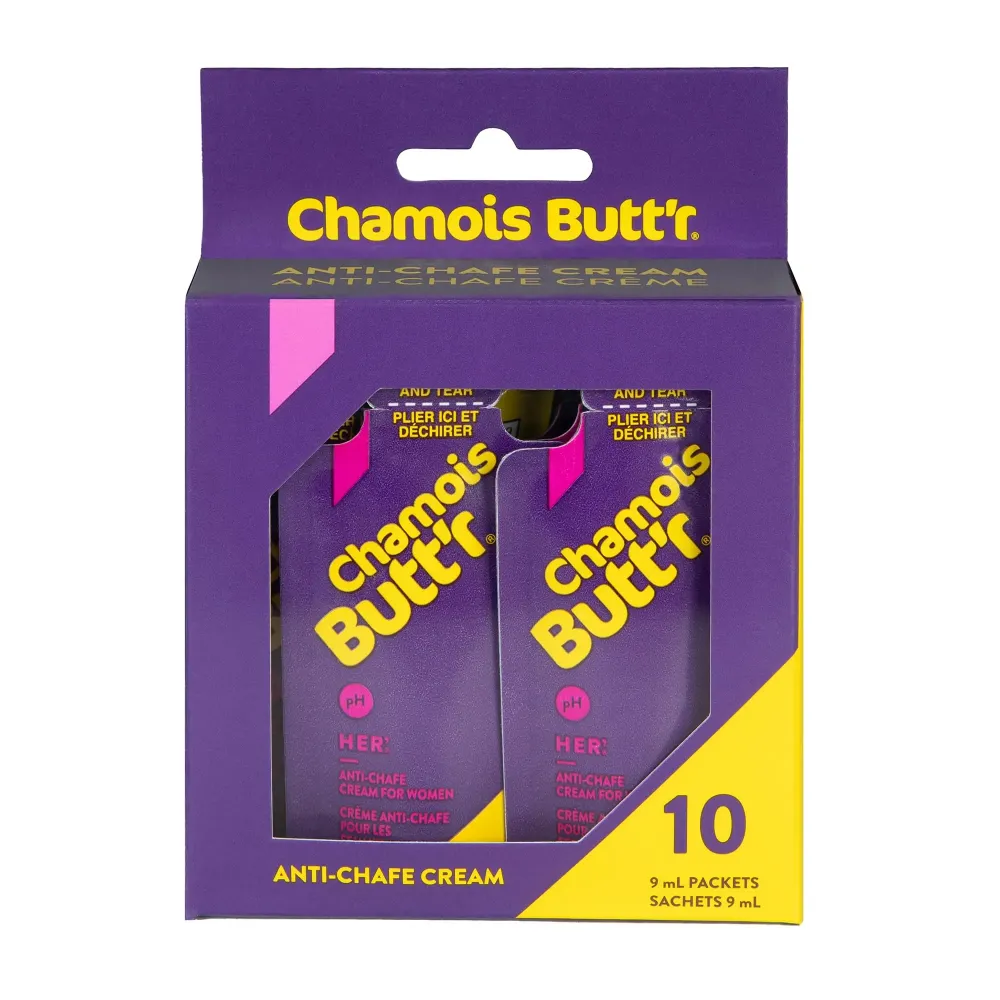 Chamois Butt\'r Her\' Anti-Chafe Cream, 10-pack of 9mL packets Chamois Butt\'r Her\' Anti-Chafe Cream, 10-pack of 9mL packets
