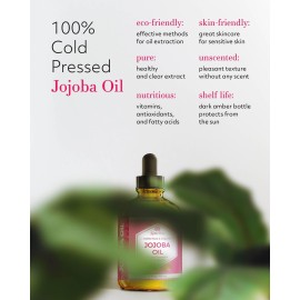 Leven Rose Jojoba Oil Organic, Pure Cold Pressed Natural Unrefined Moisturizer for Skin Hair and Nails 4 oz Leven Rose Jojoba Oil Organic, Pure Cold Pressed Natural Unrefined Moisturizer for Skin Hair and Nails 4 oz