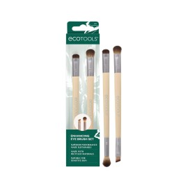 EcoTools Eye Enhancing Duo Makeup Brush Kit, For Enhanced Eye Look, Use to Define, Blend, Smudge, and Shade, 2 Piece Set