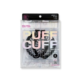 PuffCuff Junior 3 Hair Clamp, For All Natural Curly, Thick, Kinky, Textured, Locs, or Braided Hair, Painless, Damage-Free Styling Tool Made Specifically for Big Hair, Black, 2 Pieces