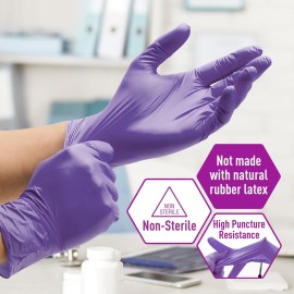 MedPride Powder-Free Nitrile Exam Gloves, Iris Blue, Medium, Box/100 MedPride Powder-Free Nitrile Exam Gloves, Iris Blue, Medium, Box/100