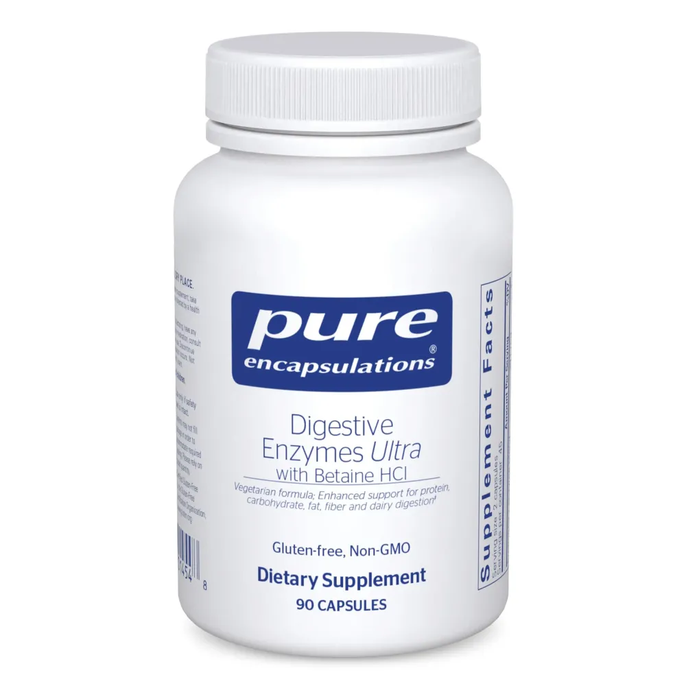 Pure Encapsulations Digestive Enzymes Ultra with Betaine HCl - Vegetarian Digestive Enzyme Supplement to Support Protein, Carb, Fiber, and Dairy Digestion* - 90 Capsules Pure Encapsulations Digestive Enzymes Ultra with Betaine HCl - Vegetarian Digestive Enzyme Supplement to Support Protein, Carb, Fiber, and Dairy Digestion* - 90 Capsules