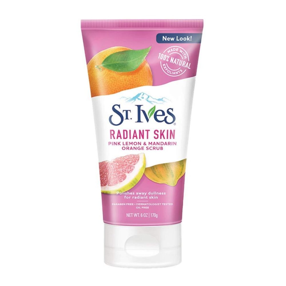 St. Ives Radiant Skin Face Scrub For Dull Skin Pink Lemon and Mandarin Orange Dermatologist-Tested Face Wash Scrub With 100 percent Natural Exfoliants 6 oz St. Ives Radiant Skin Face Scrub For Dull Skin Pink Lemon and Mandarin Orange Dermatologist-Tested Face Wash Scrub With 100 percent Natural Exfoliants 6 oz