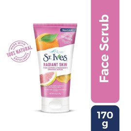 St. Ives Radiant Skin Face Scrub For Dull Skin Pink Lemon and Mandarin Orange Dermatologist-Tested Face Wash Scrub With 100 percent Natural Exfoliants 6 oz St. Ives Radiant Skin Face Scrub For Dull Skin Pink Lemon and Mandarin Orange Dermatologist-Tested Face Wash Scrub With 100 percent Natural Exfoliants 6 oz