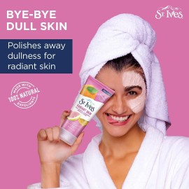 St. Ives Radiant Skin Face Scrub For Dull Skin Pink Lemon and Mandarin Orange Dermatologist-Tested Face Wash Scrub With 100 percent Natural Exfoliants 6 oz St. Ives Radiant Skin Face Scrub For Dull Skin Pink Lemon and Mandarin Orange Dermatologist-Tested Face Wash Scrub With 100 percent Natural Exfoliants 6 oz