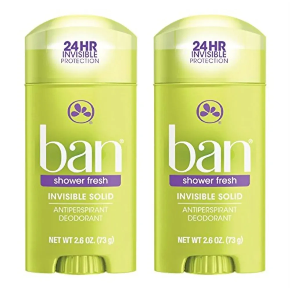 Ban Deodorant 2.6 Ounce Invisible Solid Shower Fresh (76ml) (2 Pack) Ban Deodorant 2.6 Ounce Invisible Solid Shower Fresh (76ml) (2 Pack)