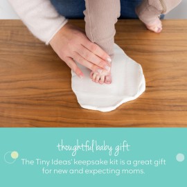 Tiny Ideas DIY No Mess Hanging Christmas Ornament Keepsake Kit, Baby Hand and Footprint Keepsake, Classic Nursery Decor, Ideal Gender Neutral Gift, Baby\'s First Christmas, White