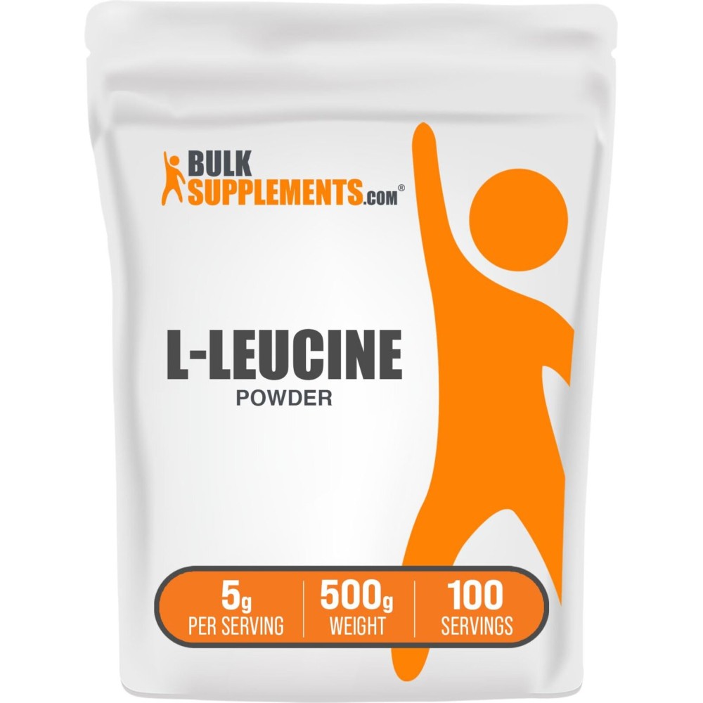BulkSupplements.com L-Leucine Powder - Leucine Supplements, Leucine Amino Acid - BCAA Supplements, Leucine Powder - Unflavored & Gluten Free, 5000mg per Serving, 500g (1.1 lbs) BulkSupplements.com L-Leucine Powder - Leucine Supplements, Leucine Amino Acid - BCAA Supplements, Leucine Powder - Unflavored & Gluten Free, 5000mg per Serving, 500g (1.1 lbs)