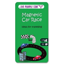 The Purple Cow Magnetic Travel Car Race Game - Airplane Games & Quiet Games. Game Box for Kids & Adults. Fun Game Where You Get to Race Each Other Around A Track