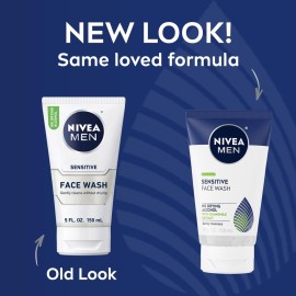 NIVEA MEN Sensitive Face Wash with Vitamin E and Chamomile Extract, No Drying Alcohol, Gentle Face Wash for Men with Sensitive Skin, 5 Fl Oz Tube NIVEA MEN Sensitive Face Wash with Vitamin E and Chamomile Extract, No Drying Alcohol, Gentle Face Wash for Men with Sensitive Skin, 5 Fl Oz Tube