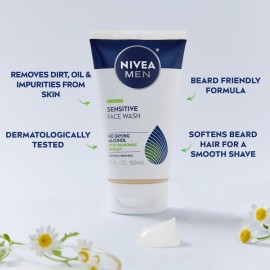 NIVEA MEN Sensitive Face Wash with Vitamin E and Chamomile Extract, No Drying Alcohol, Gentle Face Wash for Men with Sensitive Skin, 5 Fl Oz Tube NIVEA MEN Sensitive Face Wash with Vitamin E and Chamomile Extract, No Drying Alcohol, Gentle Face Wash for Men with Sensitive Skin, 5 Fl Oz Tube