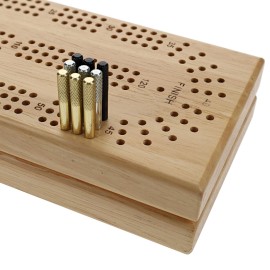 WE Games Cribbage Board Pegs Metal, Set of 9 Machined Cribbage Pegs Unique, 3 Colors (Brass, Silver & Black) Felt Pouch for Travel, Bulk Cribbage Pegs, Classic Board Games for Adults WE Games Cribbage Board Pegs Metal, Set of 9 Machined Cribbage Pegs Unique, 3 Colors (Brass, Silver & Black) Felt Pouch for Travel, Bulk Cribbage Pegs, Classic Board Games for Adults