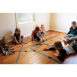 PlayTape Road Tape for Toy Cars - Sticks to Flat Surfaces, No Residue; 2 inch Wide x 30 ft Asphalt Road PlayTape Road Tape for Toy Cars - Sticks to Flat Surfaces, No Residue; 2 inch Wide x 30 ft Asphalt Road
