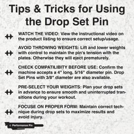 PERFORMANCE PIN The Original Drop Set Pins for Gym | One More Rep with Weight Stack Pins | Instant Transition to Lower Weights for More Reps | Proudly Made in America | 5/16 Pin | Black PERFORMANCE PIN The Original Drop Set Pins for Gym | One More Rep with Weight Stack Pins | Instant Transition to Lower Weights for More Reps | Proudly Made in America | 5/16 Pin | Black