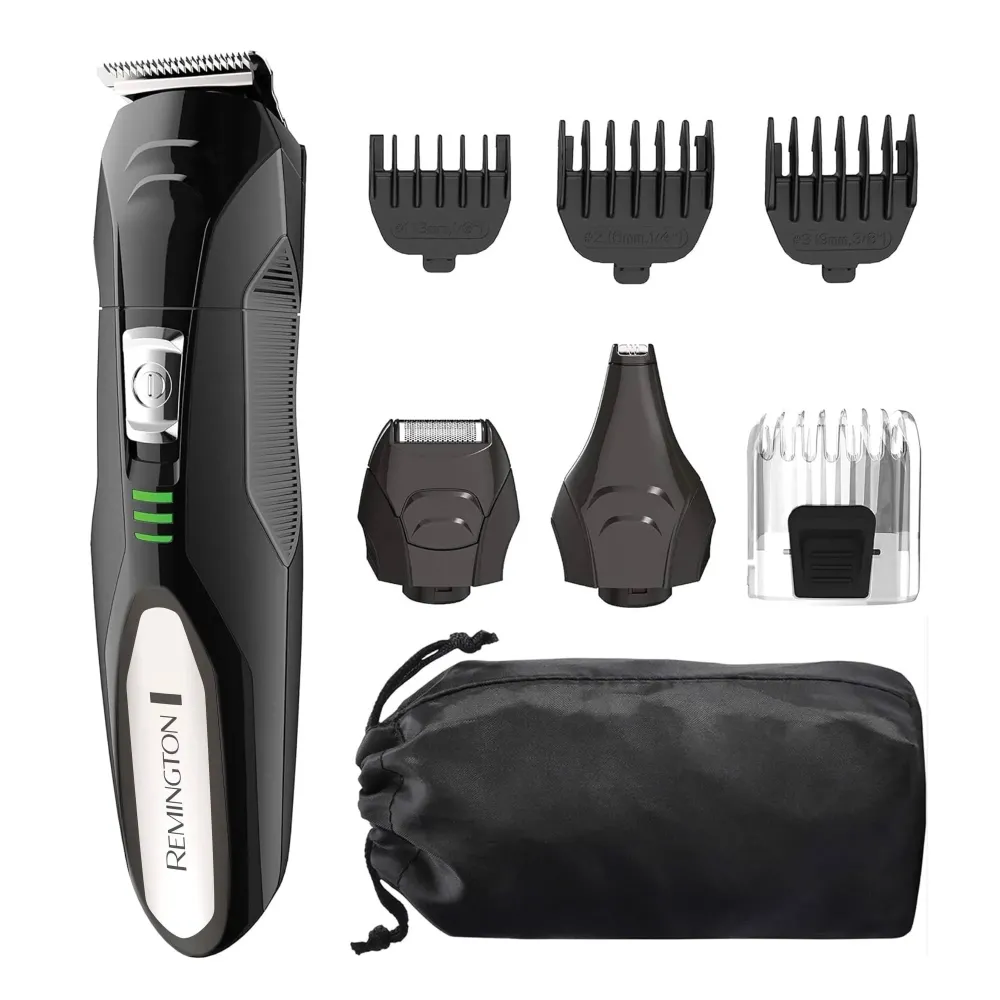 Remington All-in-One Grooming Kit, Lithium Powered, 8 Piece Set with Trimmer, Men\'s Shaver, Clippers, Beard and Stubble Combs, Black Remington All-in-One Grooming Kit, Lithium Powered, 8 Piece Set with Trimmer, Men\'s Shaver, Clippers, Beard and Stubble Combs, Black