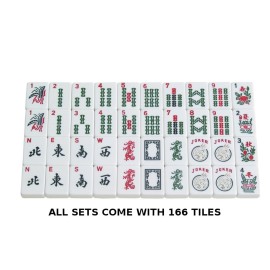 Linda Li New! - American Mahjong Set 166 Premium White Tiles, 4 All-in-One Rack/Pushers, Blue Paisley Soft Bag - Classic Full Size Complete Mahjongg Set