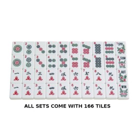 Linda Li New! - American Mahjong Set 166 Premium White Tiles, 4 All-in-One Rack/Pushers, Blue Paisley Soft Bag - Classic Full Size Complete Mahjongg Set
