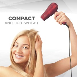 Conair miniPRO Tourmaline Ceramic Travel Hair Dryer with Folding Handle, Red Conair miniPRO Tourmaline Ceramic Travel Hair Dryer with Folding Handle, Red
