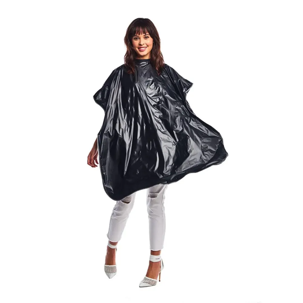 Betty Dain Lustre Shampoo Cape, Waterproof, Stain Resistant Vinyl, Touch-and-close Fastener, Soft Nylon Neckband, Safe For All Salon Processes, 36 inches wide x 54 inches long, Black Betty Dain Lustre Shampoo Cape, Waterproof, Stain Resistant Vinyl, Touch-and-close Fastener, Soft Nylon Neckband, Safe For All Salon Processes, 36 inches wide x 54 inches long, Black
