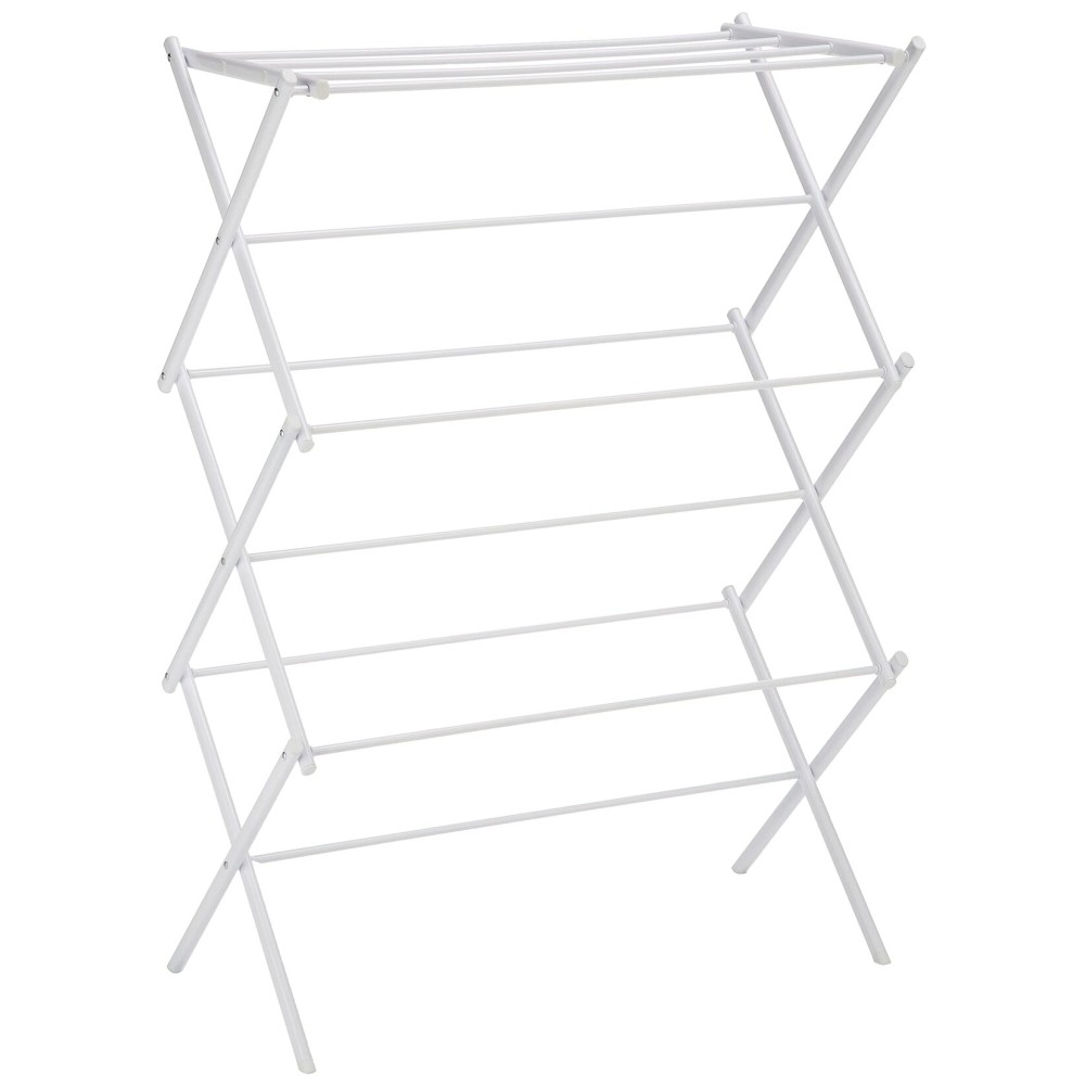 Amazon Basics Foldable Portable Laundry Rack for Air Drying Clothing, Indoor Outdoor Use - 14.5 D x 29.5 W x 41.8 H, White Amazon Basics Foldable Portable Laundry Rack for Air Drying Clothing, Indoor Outdoor Use - 14.5 D x 29.5 W x 41.8 H, White