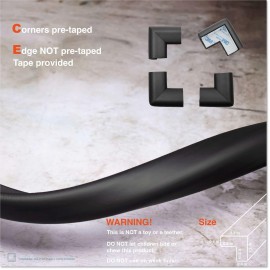 Roving Cove HeftyFit Edge Corner Protector Baby Proofing (Large 15ft Edge 4 Corners), Heavy-Duty, Soft NBR Rubber Foam, Furniture Fireplace Safety Bumper Guard, 3M Adhesive, Onyx Black Roving Cove HeftyFit Edge Corner Protector Baby Proofing (Large 15ft Edge 4 Corners), Heavy-Duty, Soft NBR Rubber Foam, Furniture Fireplace Safety Bumper Guard, 3M Adhesive, Onyx Black