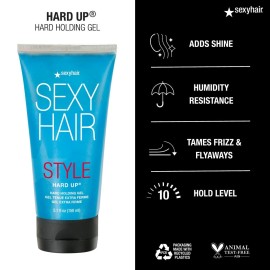 SexyHair Style Hard Up Hard Holding Gel Travel Size, 1.7 Oz | Extreme Hold | Non-Flaking Formula | All Hair Types SexyHair Style Hard Up Hard Holding Gel Travel Size, 1.7 Oz | Extreme Hold | Non-Flaking Formula | All Hair Types