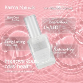 karma organic Base Coat and Top Coat 2 in 1 Nail Polish, Dip Powder & Polygel Base activator, Long Lasting Clear Nail Enamel, Nail Polish Strengthener - (0.43 FL oz) karma organic Base Coat and Top Coat 2 in 1 Nail Polish, Dip Powder & Polygel Base activator, Long Lasting Clear Nail Enamel, Nail Polish Strengthener - (0.43 FL oz)