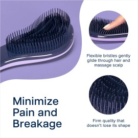 Crave Naturals Glide Thru Hair Brush - Detangler Brush for Curly, Straight, Wet or Dry Hair - Gentle Detangling Brushes for Adults, Kids, Toddlers - Hair Accessories for Women, 7.5x3 - Purple Crave Naturals Glide Thru Hair Brush - Detangler Brush for Curly, Straight, Wet or Dry Hair - Gentle Detangling Brushes for Adults, Kids, Toddlers - Hair Accessories for Women, 7.5x3 - Purple