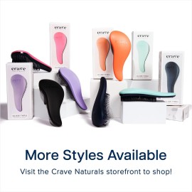 Crave Naturals Glide Thru Hair Brush - Detangler Brush for Curly, Straight, Wet or Dry Hair - Gentle Detangling Brushes for Adults, Kids, Toddlers - Hair Accessories for Women, 7.5x3 - Purple Crave Naturals Glide Thru Hair Brush - Detangler Brush for Curly, Straight, Wet or Dry Hair - Gentle Detangling Brushes for Adults, Kids, Toddlers - Hair Accessories for Women, 7.5x3 - Purple