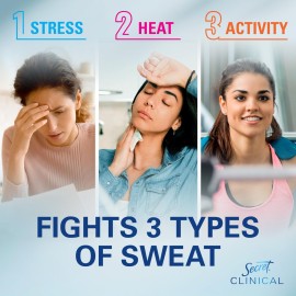 Secret Clinical Strength Antiperspirant Deodorant for Women, 3X Stress Protection, 72hr Sweat & Odor Protection, PH Balancing Minerals, Invisible Solid, Completely Clean Scent, 2.6 oz Secret Clinical Strength Antiperspirant Deodorant for Women, 3X Stress Protection, 72hr Sweat & Odor Protection, PH Balancing Minerals, Invisible Solid, Completely Clean Scent, 2.6 oz