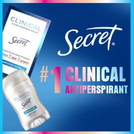 Secret Clinical Strength Antiperspirant Deodorant for Women, 3X Stress Protection, 72hr Sweat & Odor Protection, PH Balancing Minerals, Invisible Solid, Powder Protection Scent, 2.6 oz Secret Clinical Strength Antiperspirant Deodorant for Women, 3X Stress Protection, 72hr Sweat & Odor Protection, PH Balancing Minerals, Invisible Solid, Powder Protection Scent, 2.6 oz