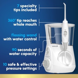 Waterpik Aquarius Water Flosser Professional For Teeth, Gums, Braces, Dental Care, Electric Power With 10 Settings, 7 Tips For Multiple Users And Needs, ADA Accepted, White WP-660, Packaging May Vary Waterpik Aquarius Water Flosser Professional For Teeth, Gums, Braces, Dental Care, Electric Power With 10 Settings, 7 Tips For Multiple Users And Needs, ADA Accepted, White WP-660, Packaging May Vary