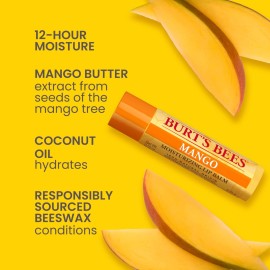 Burt\'s Bees Lip Balm - Pink Grapefruit, Mango, Coconut & Pear, and Pomegranate Pack, Lip Moisturizer With Beeswax, Tint-Free, Natural Origin Conditioning Treatment, 4 Tubes, 0.15 oz. Burt\'s Bees Lip Balm - Pink Grapefruit, Mango, Coconut & Pear, and Pomegranate Pack, Lip Moisturizer With Beeswax, Tint-Free, Natural Origin Conditioning Treatment, 4 Tubes, 0.15 oz.