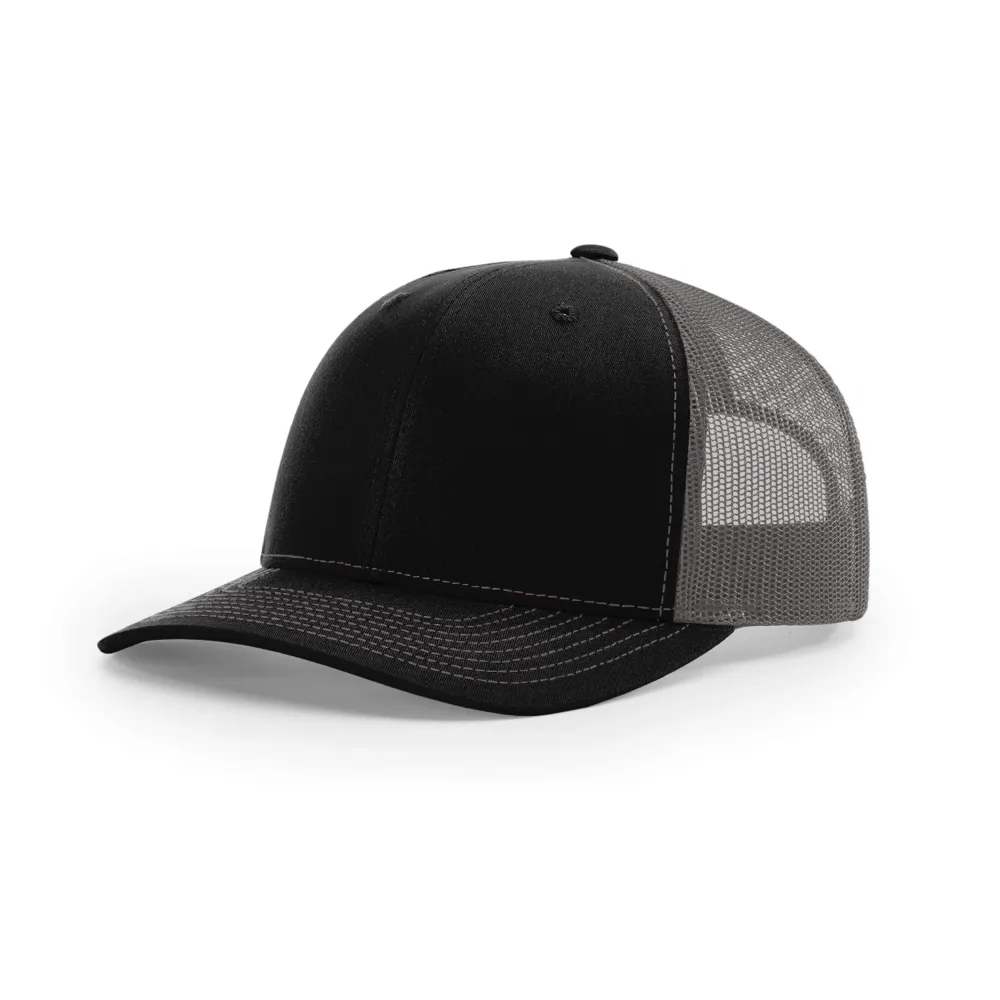 Richardson Unisex 112 Trucker Adjustable Snapback Baseball Cap, Split Black/Charcoal, One Size Fits Most Richardson Unisex 112 Trucker Adjustable Snapback Baseball Cap, Split Black/Charcoal, One Size Fits Most