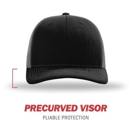 Richardson Unisex 112 Trucker Adjustable Snapback Baseball Cap, Split Black/Charcoal, One Size Fits Most Richardson Unisex 112 Trucker Adjustable Snapback Baseball Cap, Split Black/Charcoal, One Size Fits Most