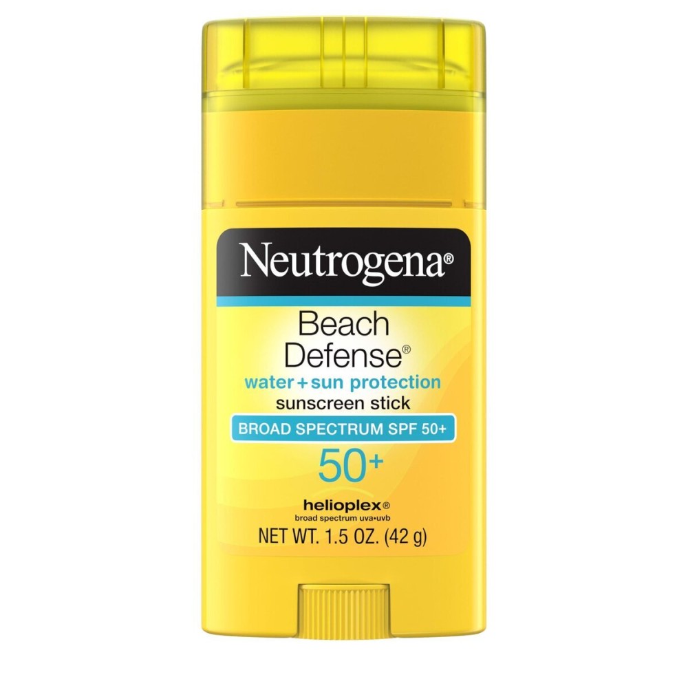 Neutrogena Beach Defense Sunscreen Stick SPF 50, 1.5 oz, Hands-Free Application, Oxybenzone Free Sunscreen for Face & Body, Water-Resistant Sun Protection, Travel Size Neutrogena Beach Defense Sunscreen Stick SPF 50, 1.5 oz, Hands-Free Application, Oxybenzone Free Sunscreen for Face & Body, Water-Resistant Sun Protection, Travel Size
