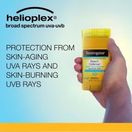 Neutrogena Beach Defense Sunscreen Stick SPF 50, 1.5 oz, Hands-Free Application, Oxybenzone Free Sunscreen for Face & Body, Water-Resistant Sun Protection, Travel Size Neutrogena Beach Defense Sunscreen Stick SPF 50, 1.5 oz, Hands-Free Application, Oxybenzone Free Sunscreen for Face & Body, Water-Resistant Sun Protection, Travel Size
