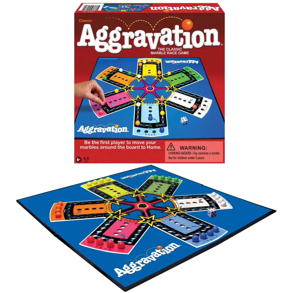 Aggravation With Retro Artwork by Winning Moves Games USA, the Classic Marble Race Game, Great For Kids, for 2 to 6 Players, Ages 6+ Aggravation With Retro Artwork by Winning Moves Games USA, the Classic Marble Race Game, Great For Kids, for 2 to 6 Players, Ages 6+