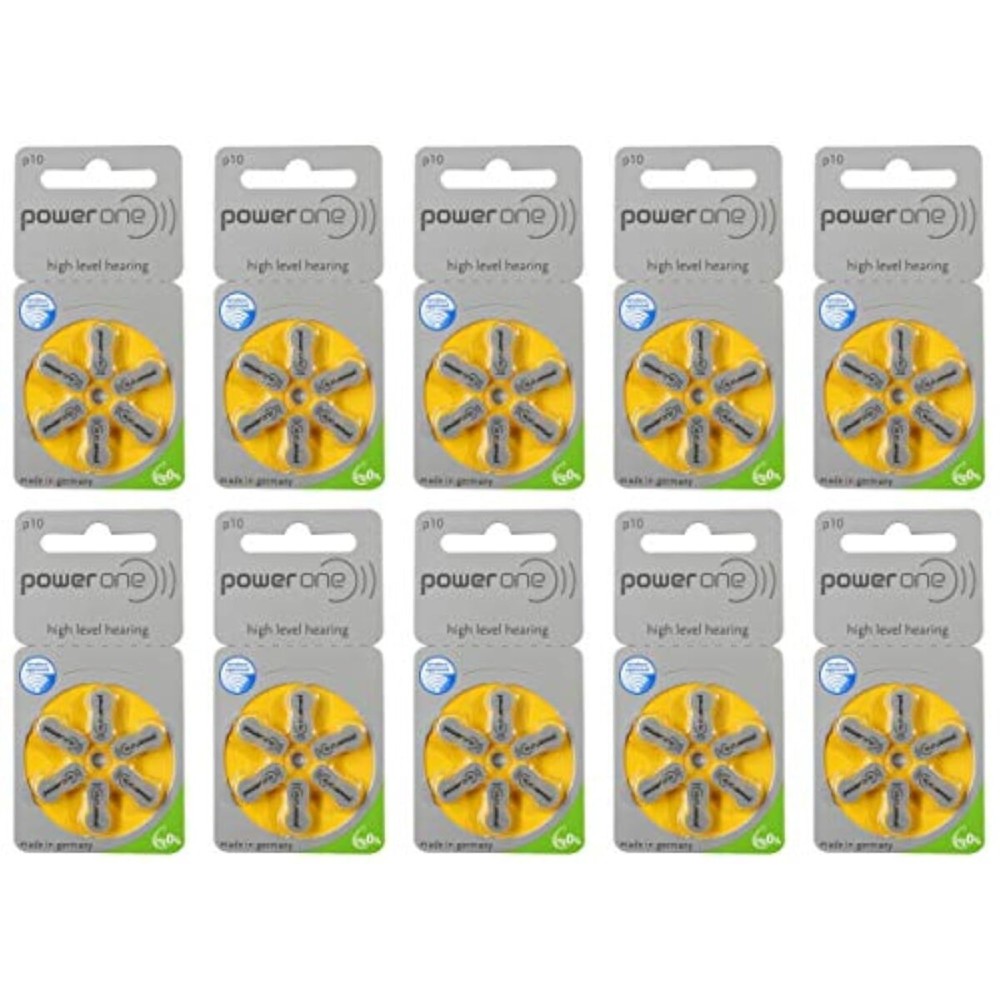 Power One Hearing Aid Battery Size 10 - Pack Of 60 Batteries Power One Hearing Aid Battery Size 10 - Pack Of 60 Batteries