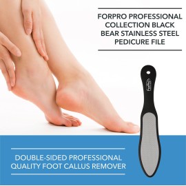 ForPro Black Bear Stainless Steel Pedicure File, Callus Remover Foot File, Double-Sided Professional Quality Tool for Heels and Feet, 10.5 L ForPro Black Bear Stainless Steel Pedicure File, Callus Remover Foot File, Double-Sided Professional Quality Tool for Heels and Feet, 10.5 L