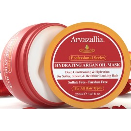 Arvazallia Hydrating Argan Oil Hair Mask and Deep Conditioner for Dry or Damaged Hair (8.45 oz Jar) Arvazallia Hydrating Argan Oil Hair Mask and Deep Conditioner for Dry or Damaged Hair (8.45 oz Jar)