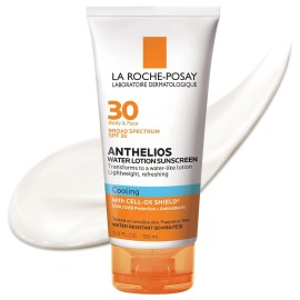 La Roche-Posay Anthelios Cooling Water Sunscreen Lotion, Water Based Sunscreen for Face & Body, Broad Spectrum SPF + Antioxidants, Fast Absorbing Water-Like Texture, Oil Free Sunscreen SPF 30 La Roche-Posay Anthelios Cooling Water Sunscreen Lotion, Water Based Sunscreen for Face & Body, Broad Spectrum SPF + Antioxidants, Fast Absorbing Water-Like Texture, Oil Free Sunscreen SPF 30